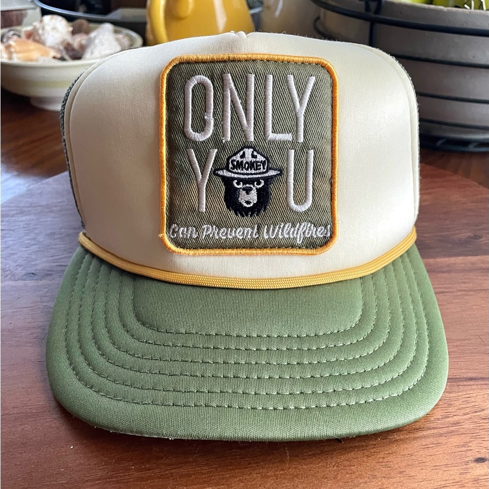 SMOKEY BEAR Retro Trucker Hat- Curved Bill & Mesh Back- “Only You Can Prevent...